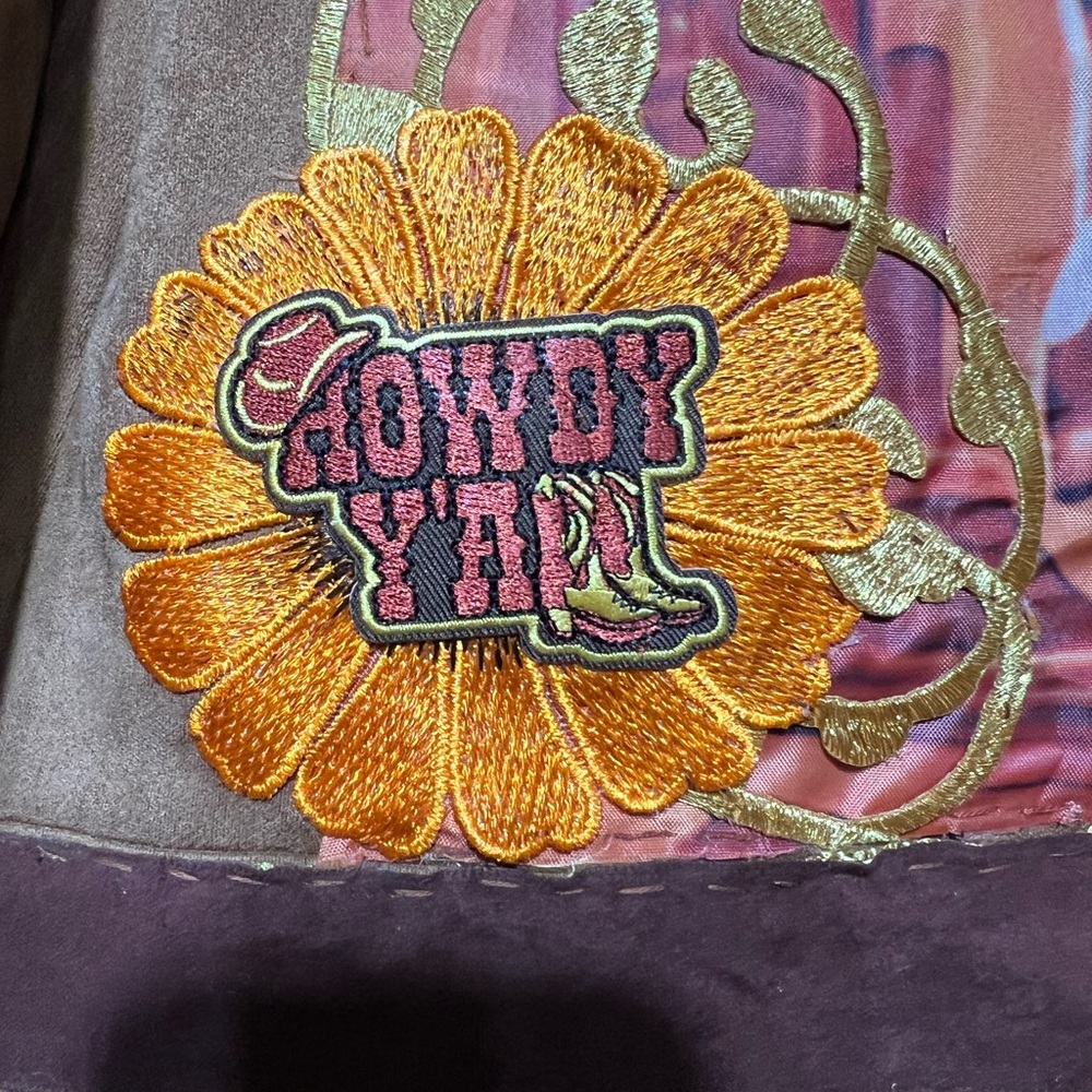 Upcycle Handmade Custom Western Horse Suede Fringe Jacket Embroidery, Beads - Picture 5 of 8